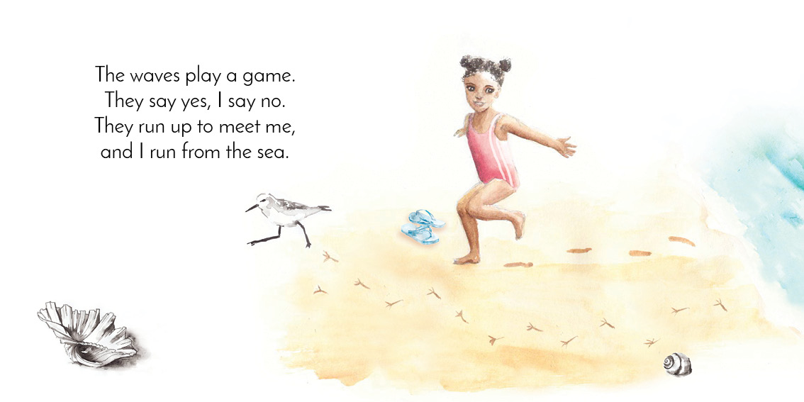 The Sea — original illustrated page 7, English text included