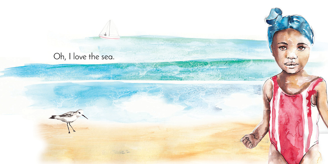 The Sea — original illustrated page 16, English text included