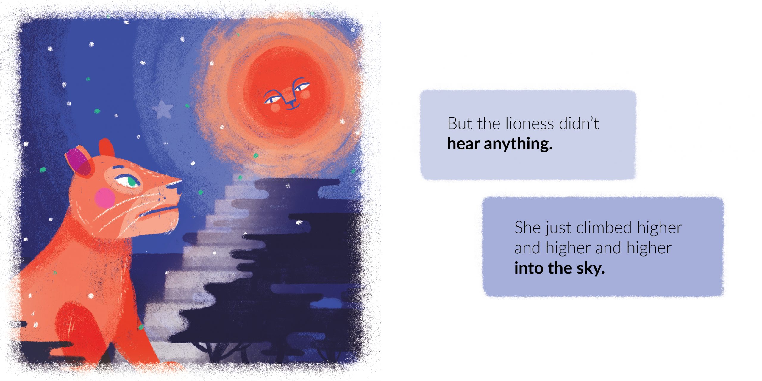 The Very Tired Lioness — original illustrated page 9, English text included