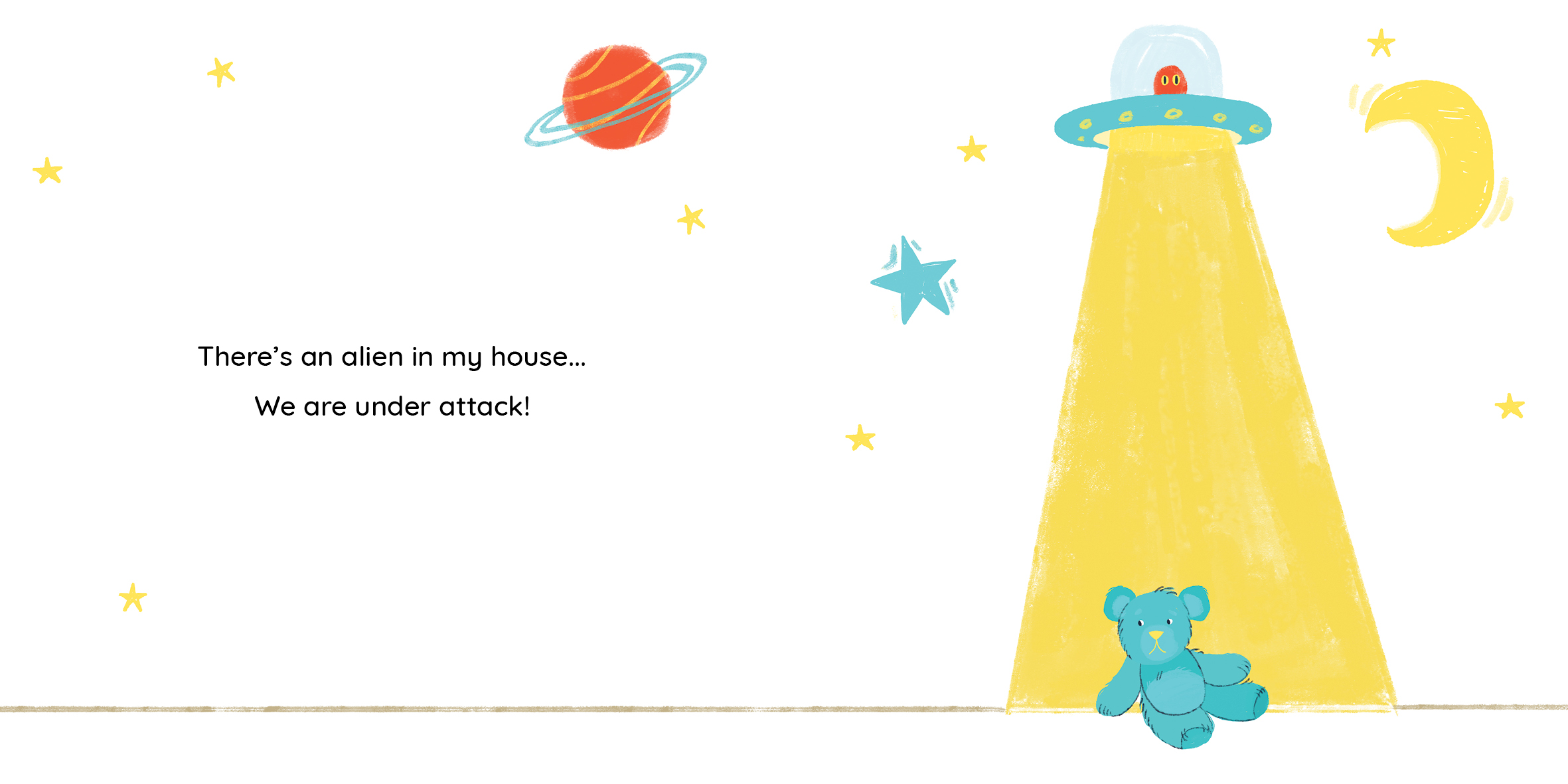There’s an alien in my house! — original illustrated page 2, English text included