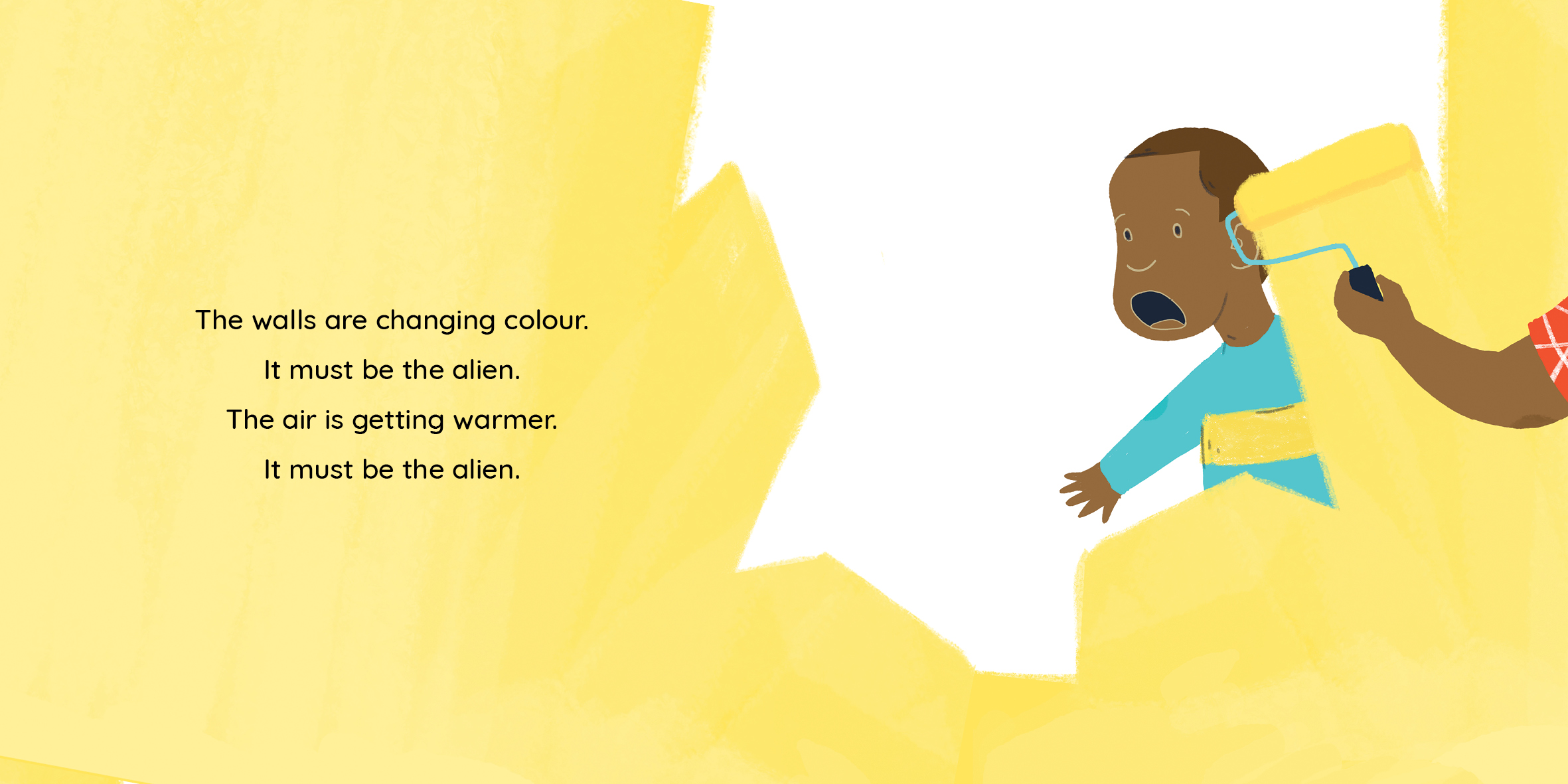 There’s an alien in my house! — original illustrated page 3, English text included