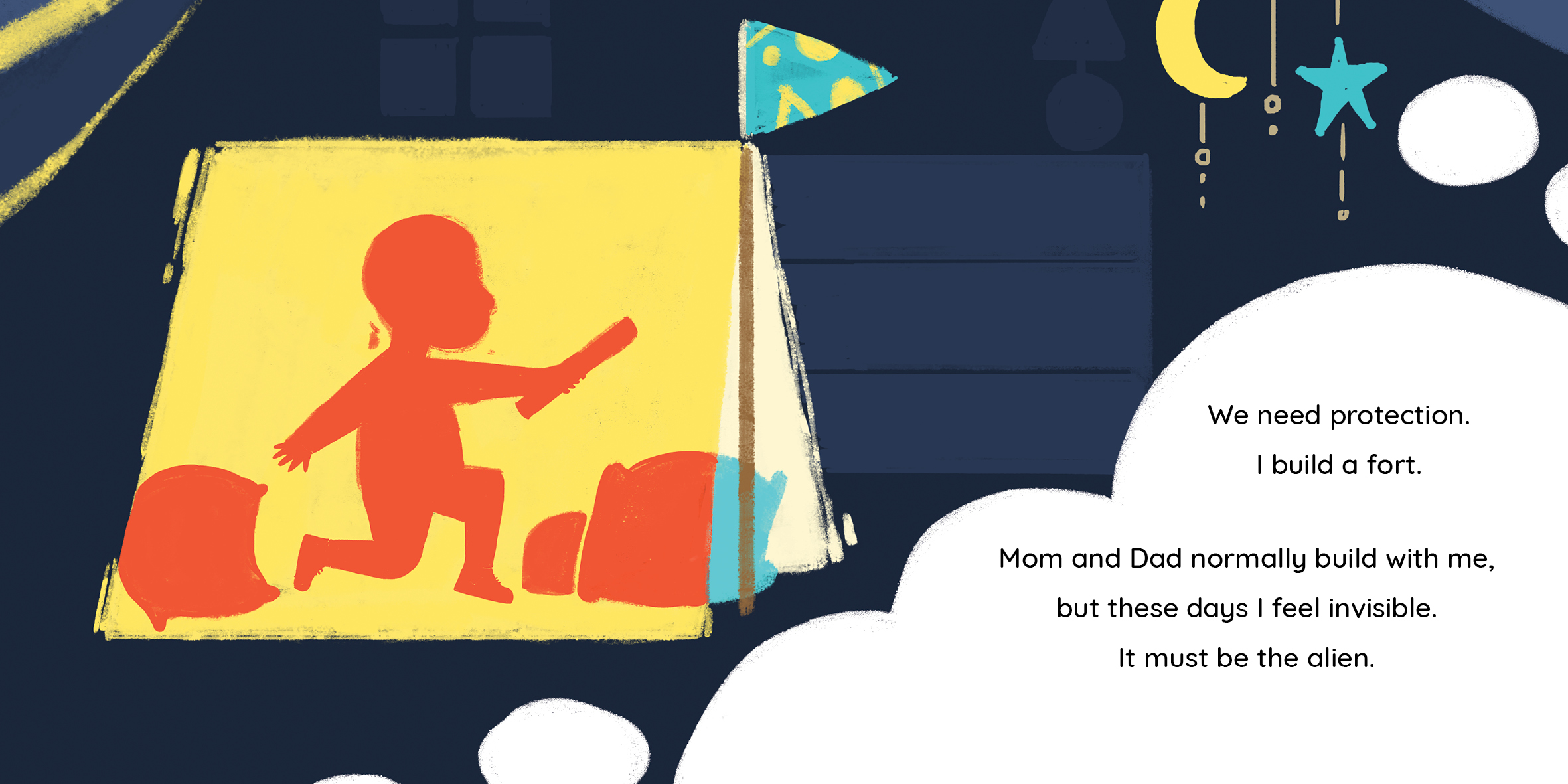 There’s an alien in my house! — original illustrated page 5, English text included