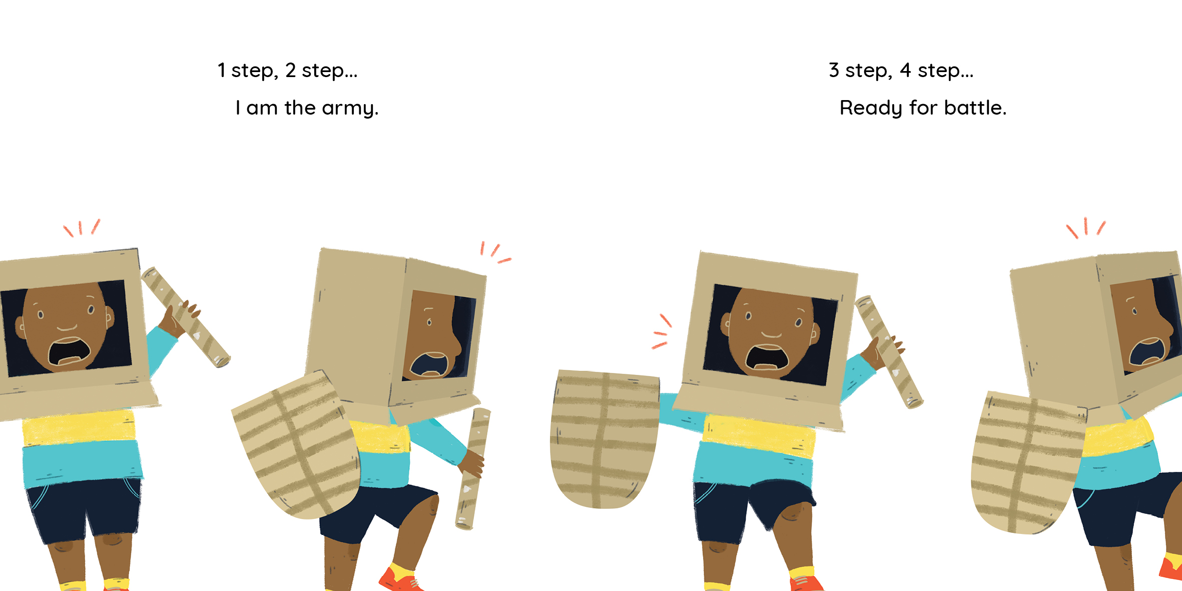 There’s an alien in my house! — original illustrated page 8, English text included