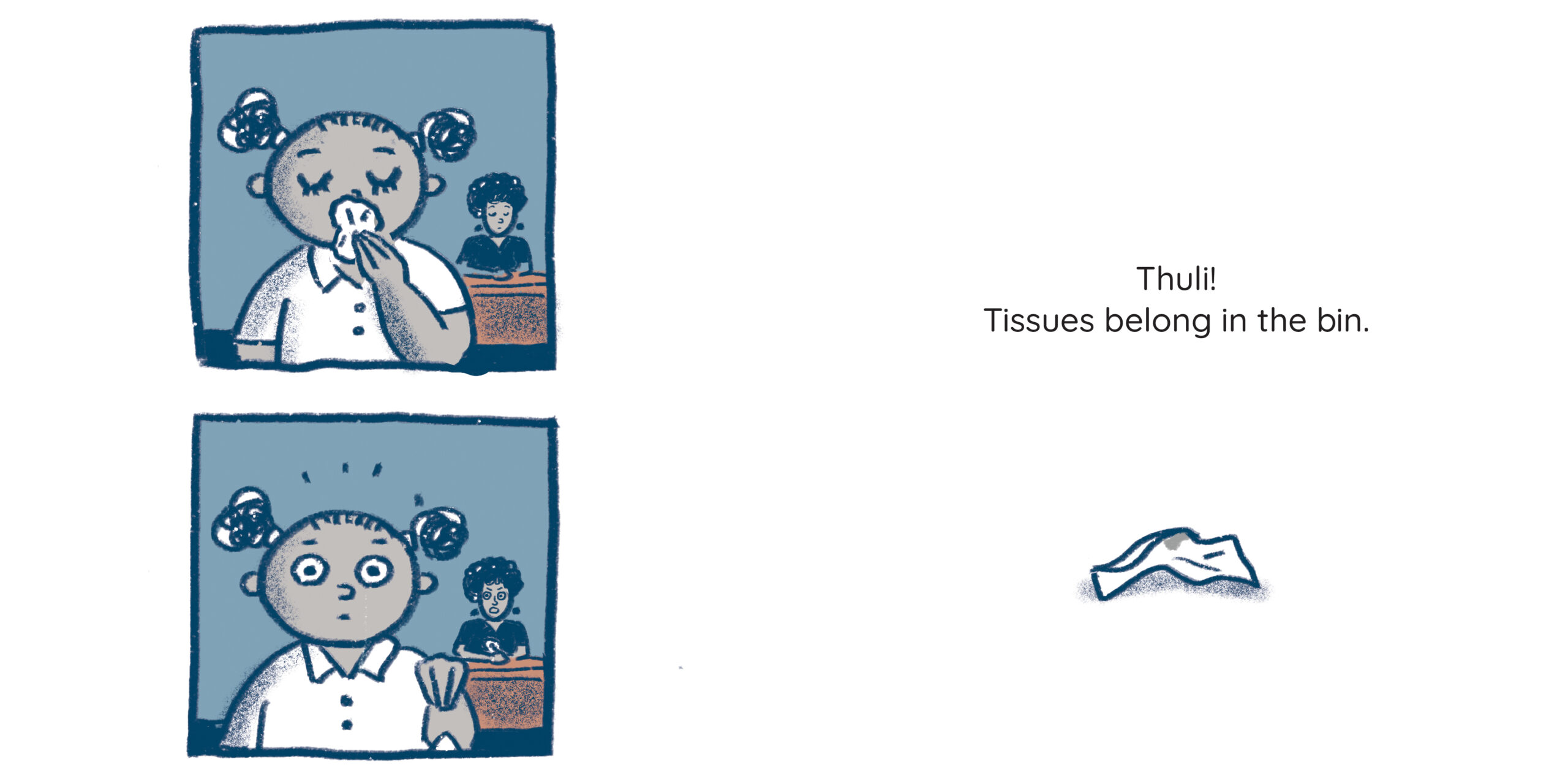Thuli’s Tissue — original illustrated page 2, English text included
