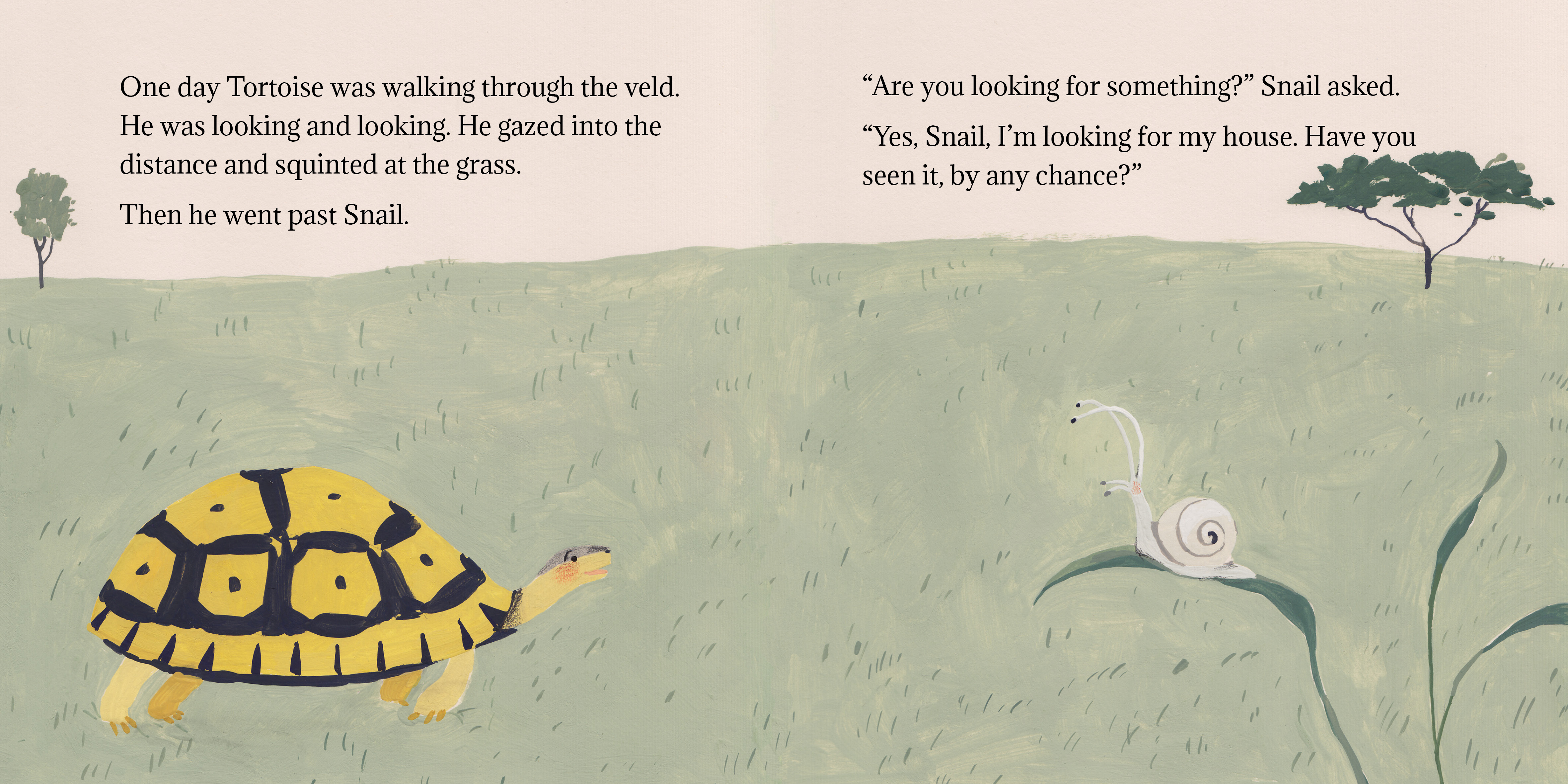 Tortoise finds his home — original illustrated page 2, English text included