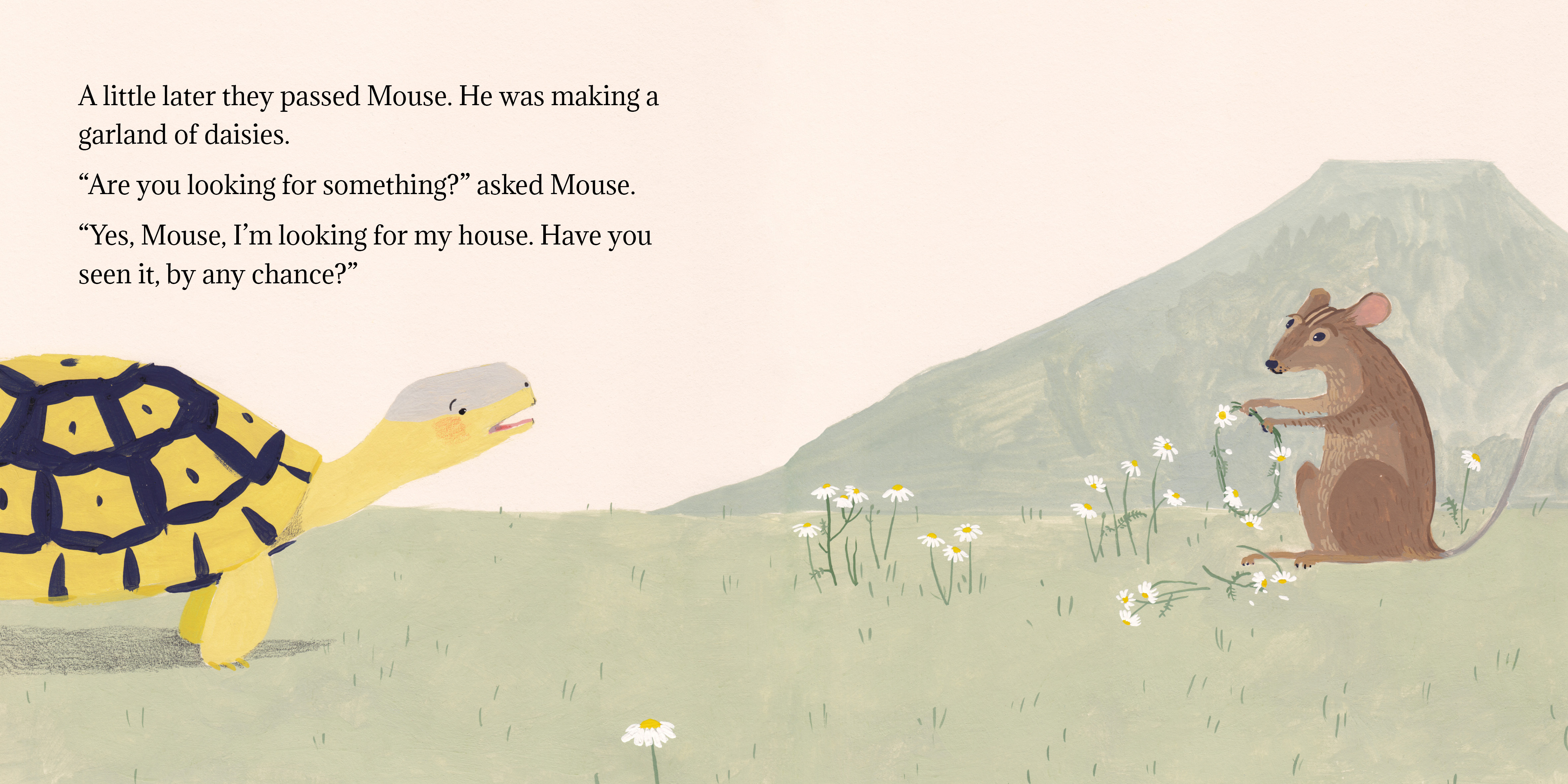 Tortoise finds his home — original illustrated page 8, English text included