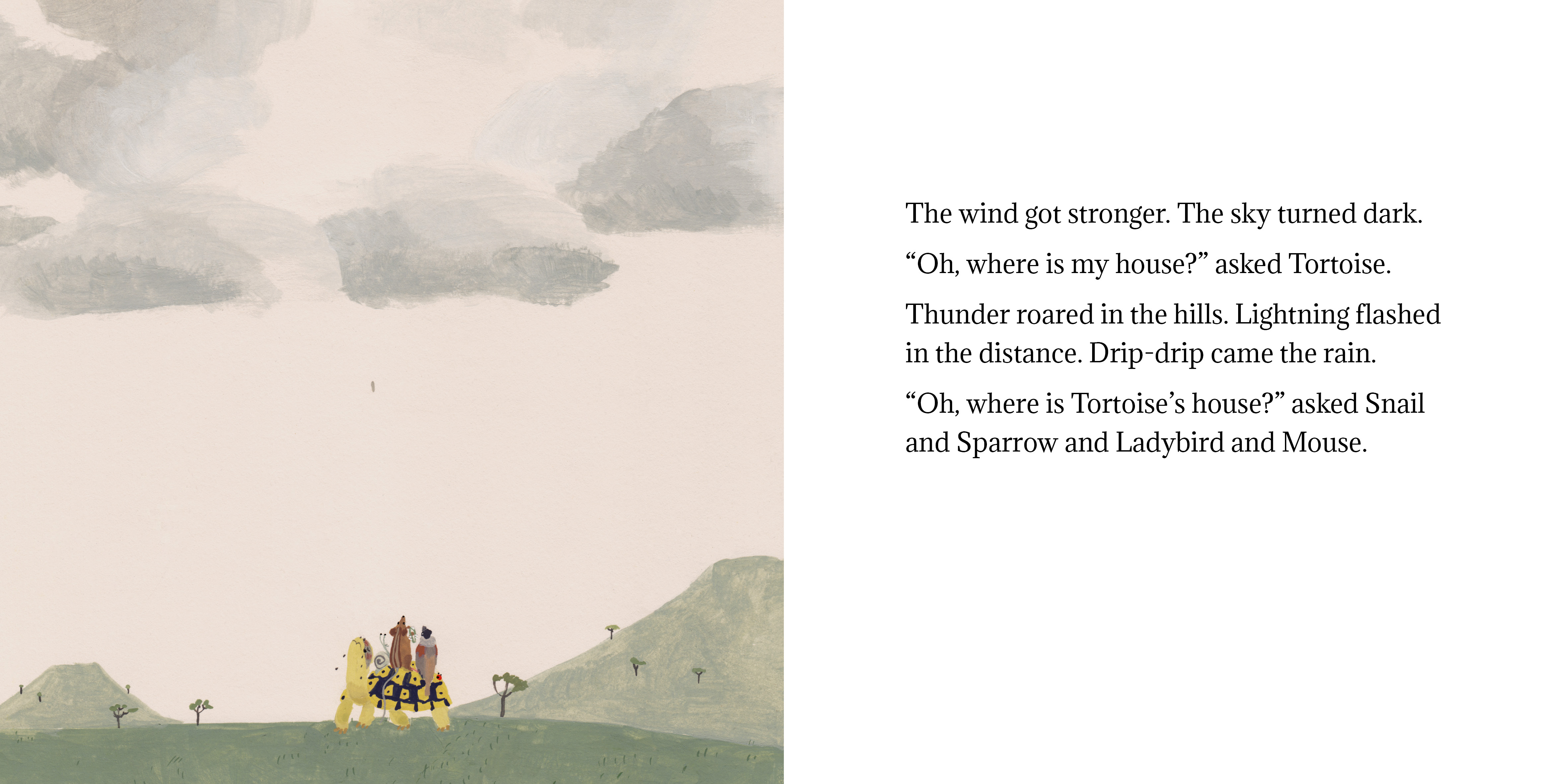 Tortoise finds his home — original illustrated page 10, English text included