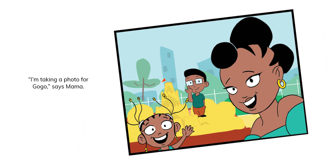 Tumi Goes to the Park — original illustrated page 13, English text included