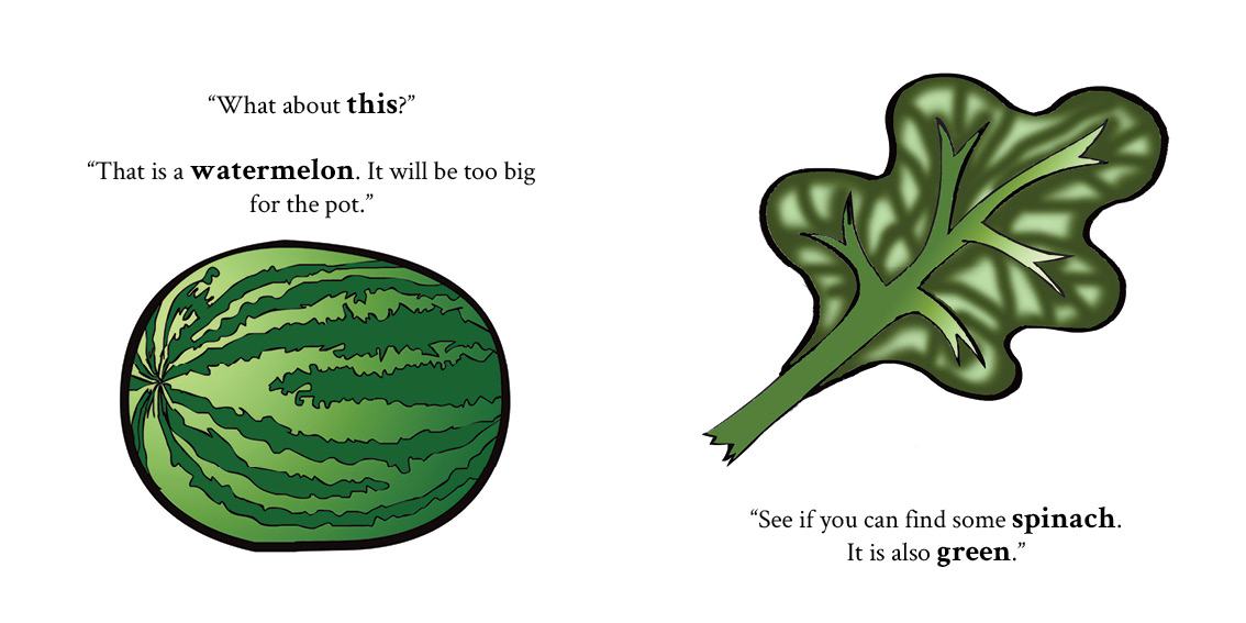 What’s In The Pot? — original illustrated page 12, English text included