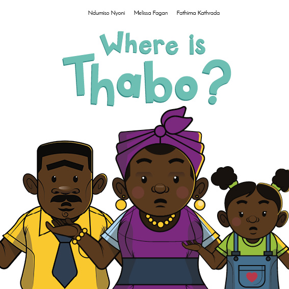 Where is Thabo? — original illustrated page 1, English text included