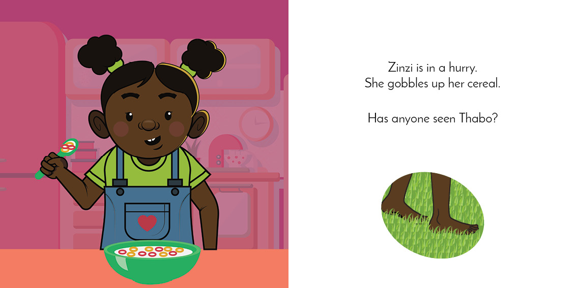 Where is Thabo? — original illustrated page 10, English text included