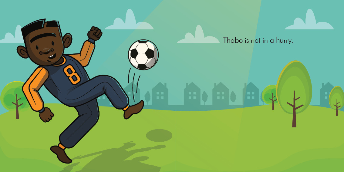 Where is Thabo? — original illustrated page 13, English text included
