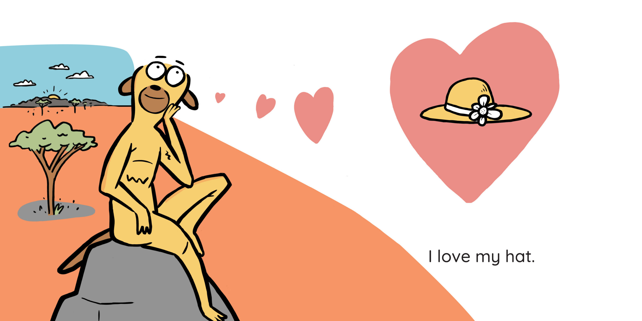 Who ate my hat? — original illustrated page 2, English text included