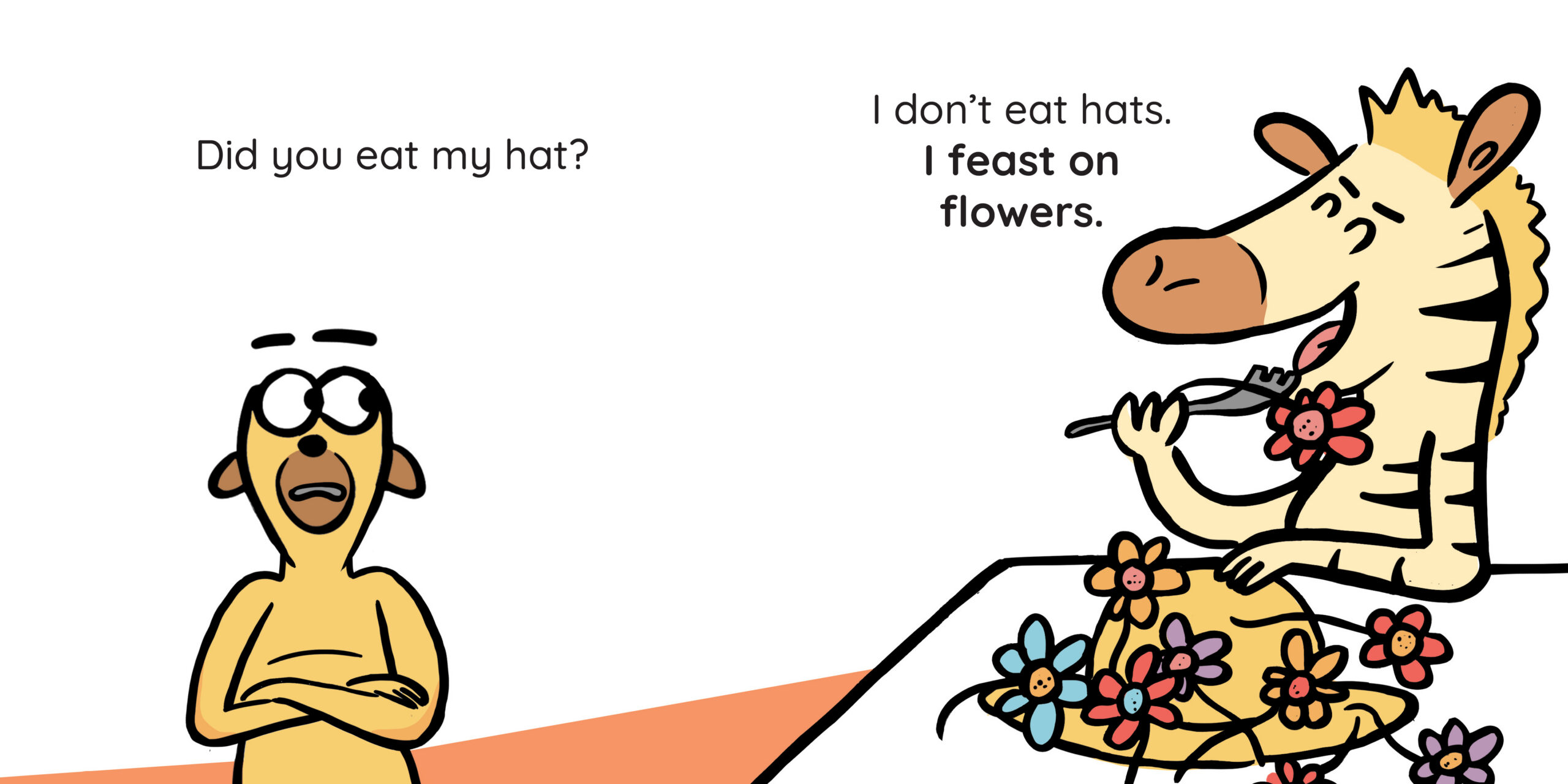 Who ate my hat? — original illustrated page 7, English text included