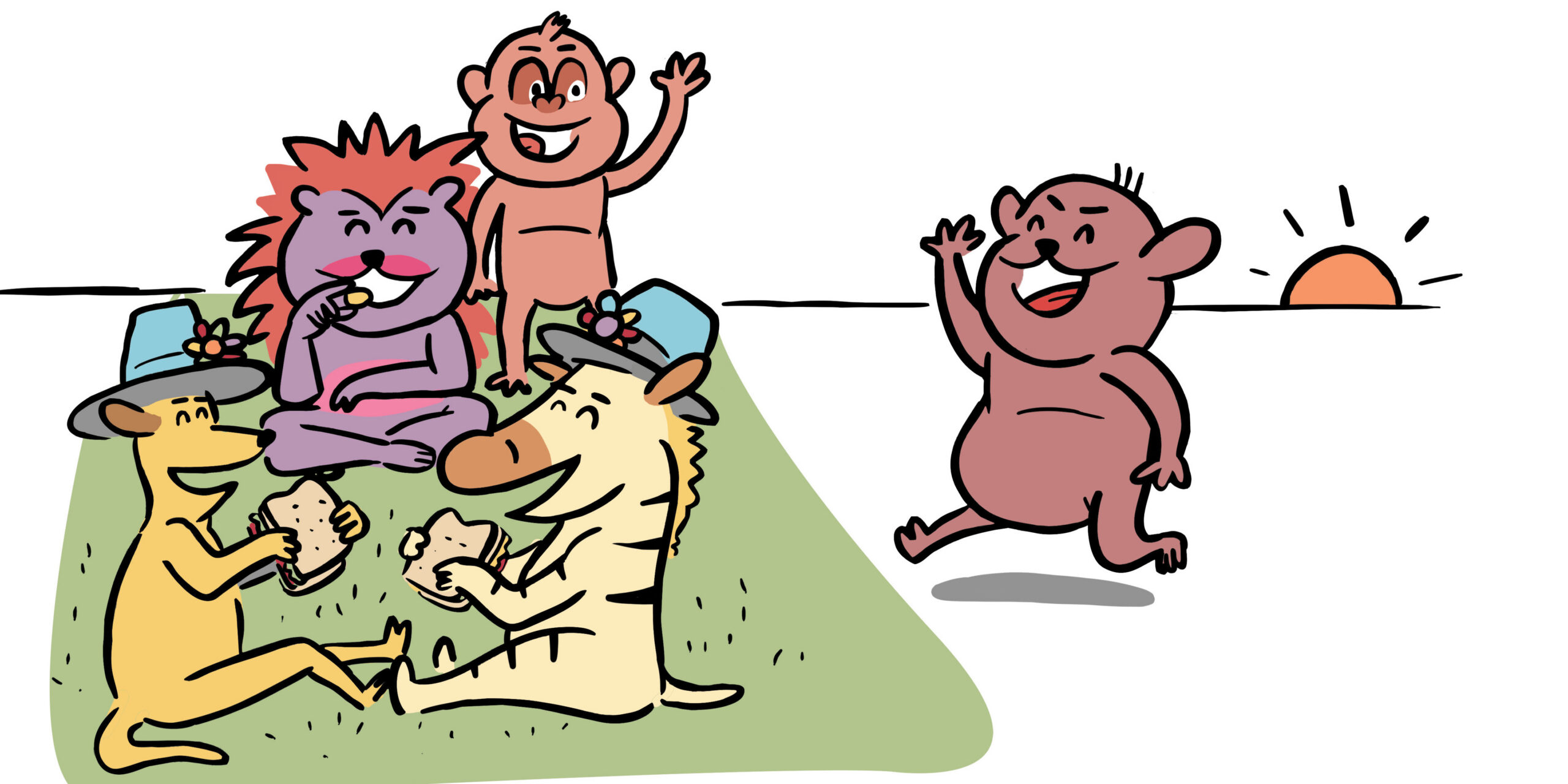 Who ate my hat? — original illustrated page 13, English text included