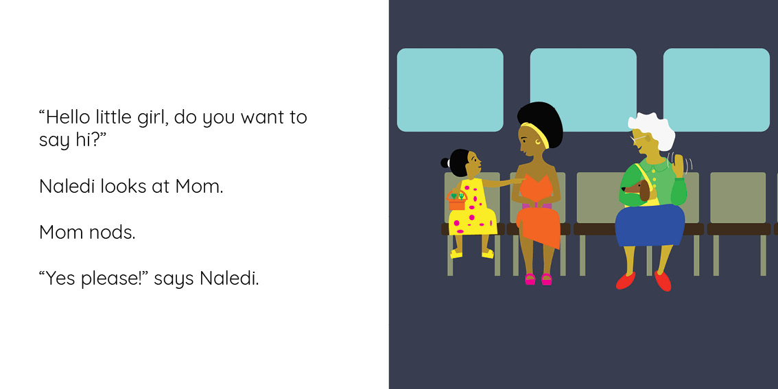 Who takes the train? — original illustrated page 7, English text included