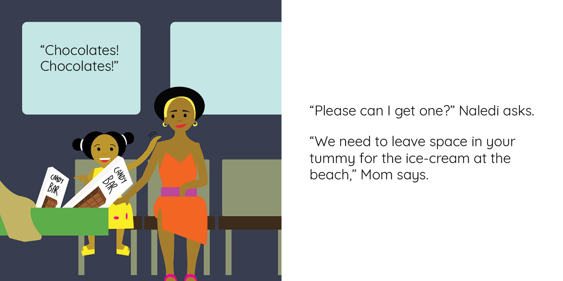 Who takes the train? — original illustrated page 8, English text included