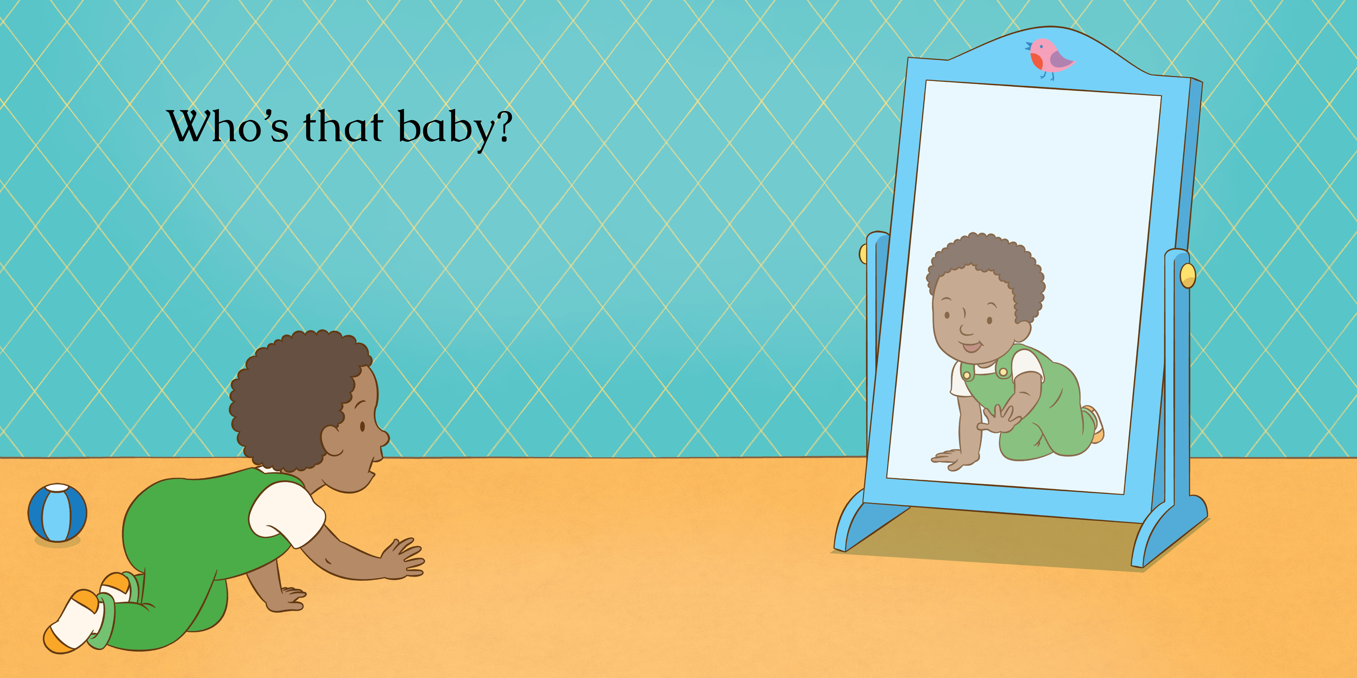 Who’s that baby? — original illustrated page 4, English text included