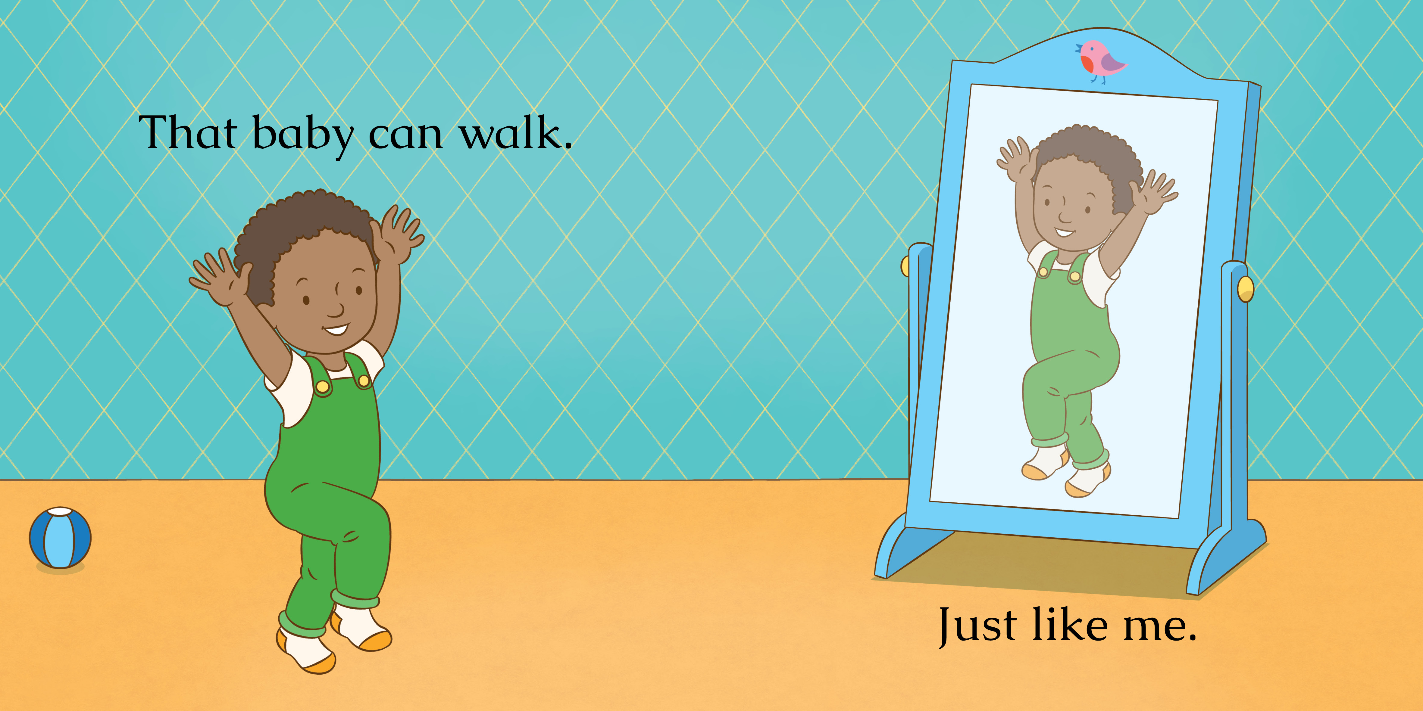 Who’s that baby? — original illustrated page 5, English text included