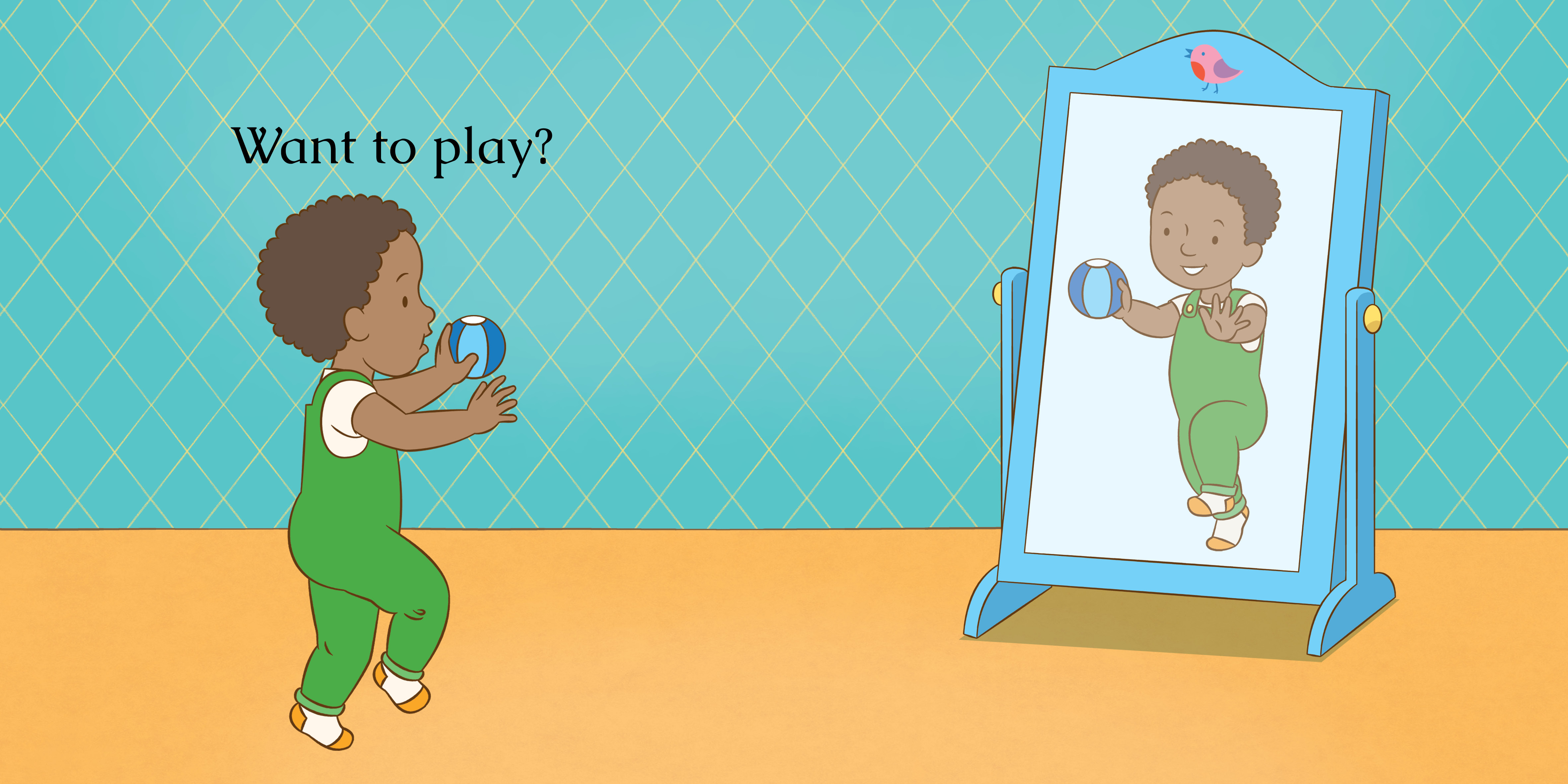 Who’s that baby? — original illustrated page 10, English text included