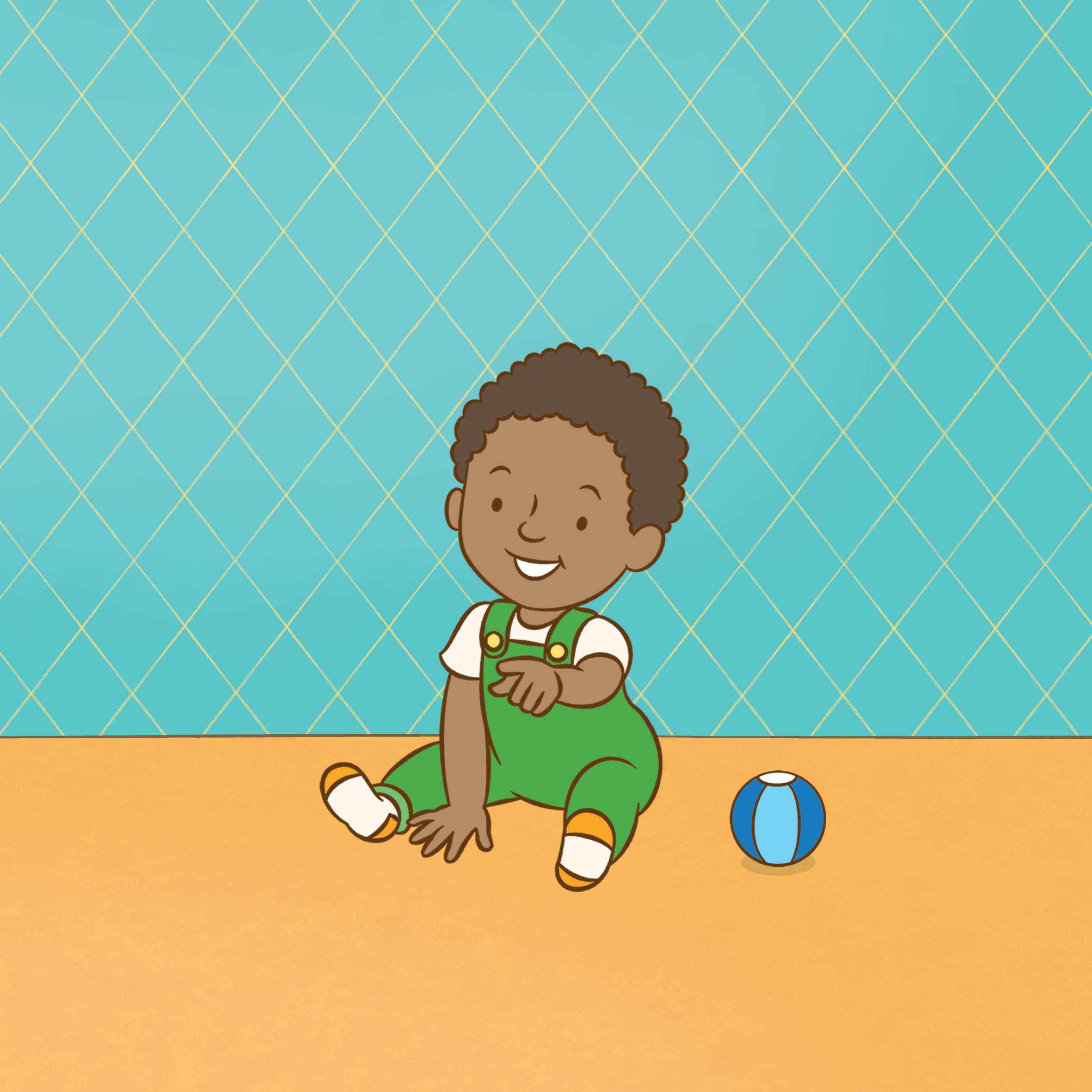 Who’s that baby? — original illustrated page 17, English text included