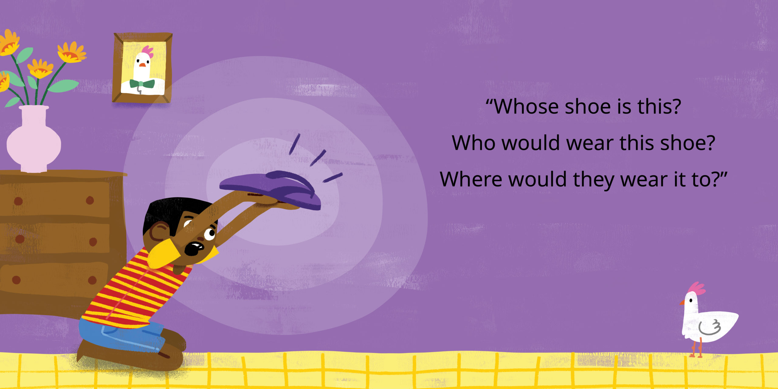 Whose shoe is this? — original illustrated page 10, English text included