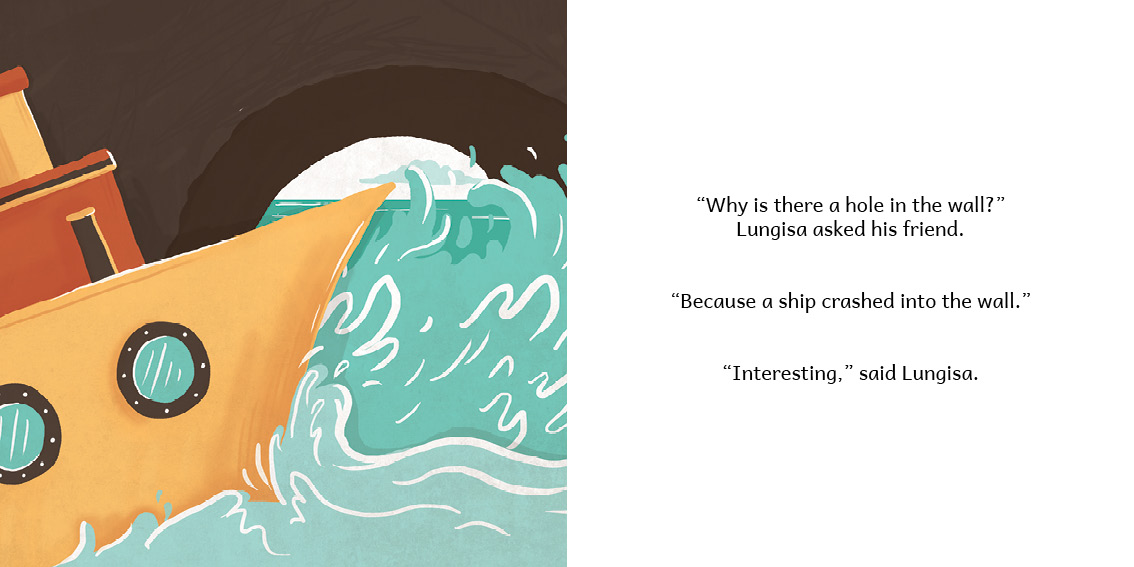 Why is there a hole in the wall? — original illustrated page 10, English text included
