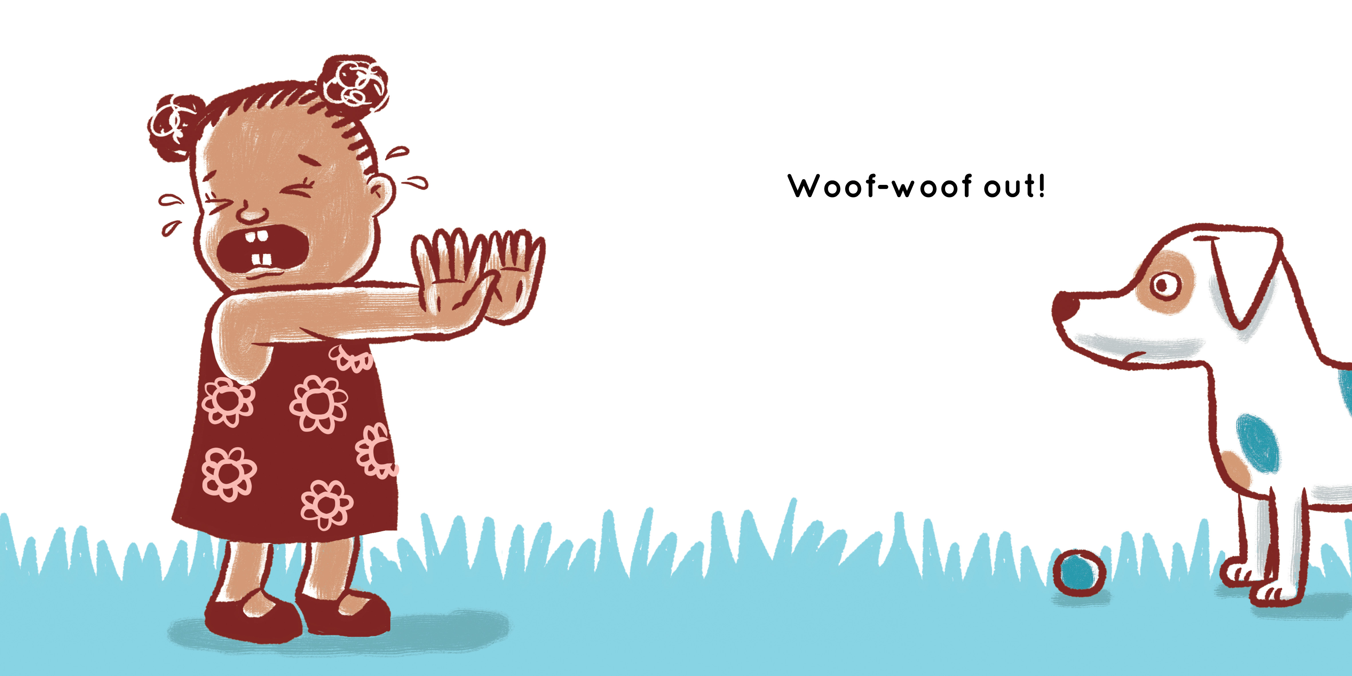 Woof-woof! — original illustrated page 5, English text included