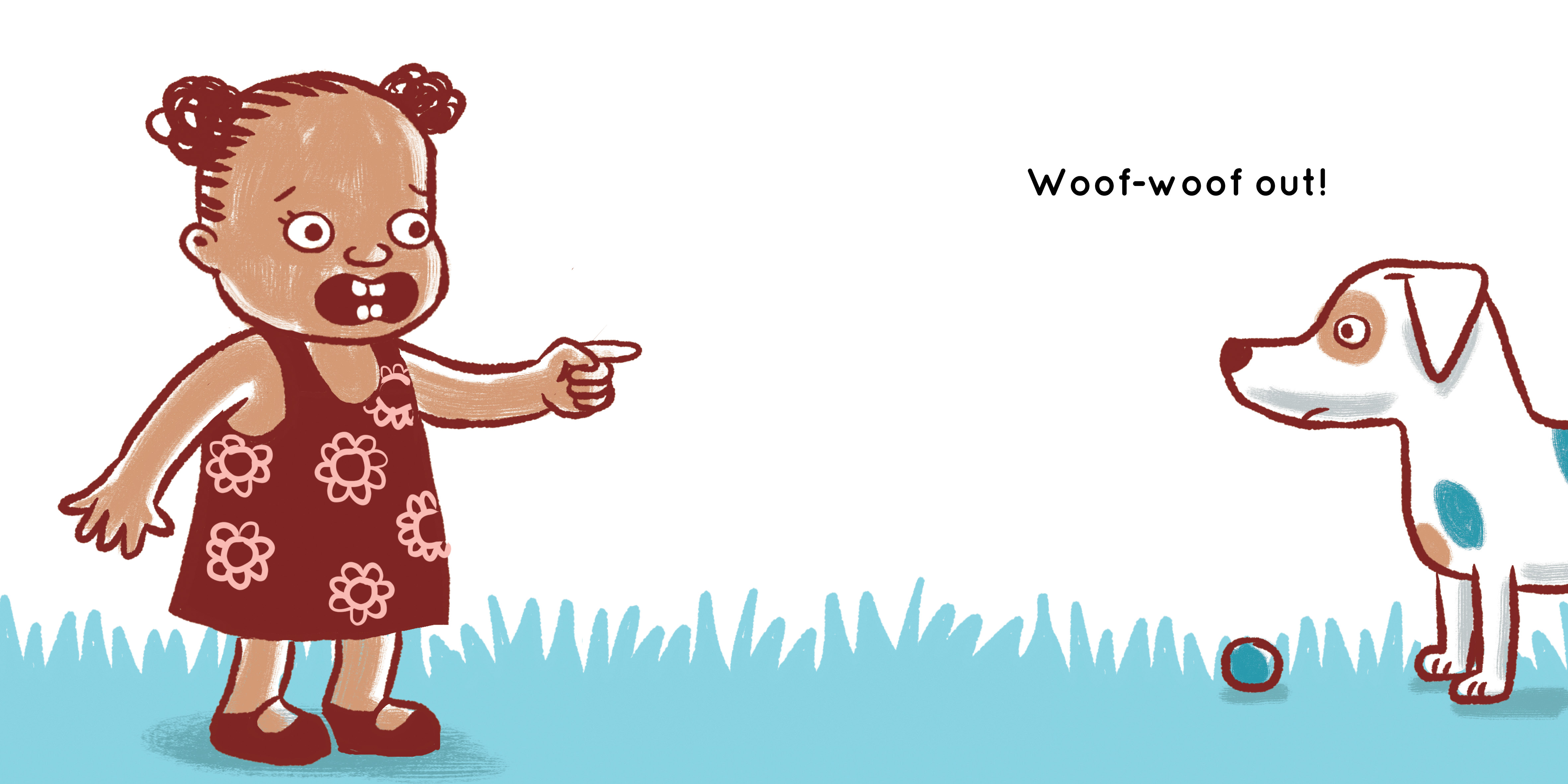 Woof-woof! — original illustrated page 10, English text included