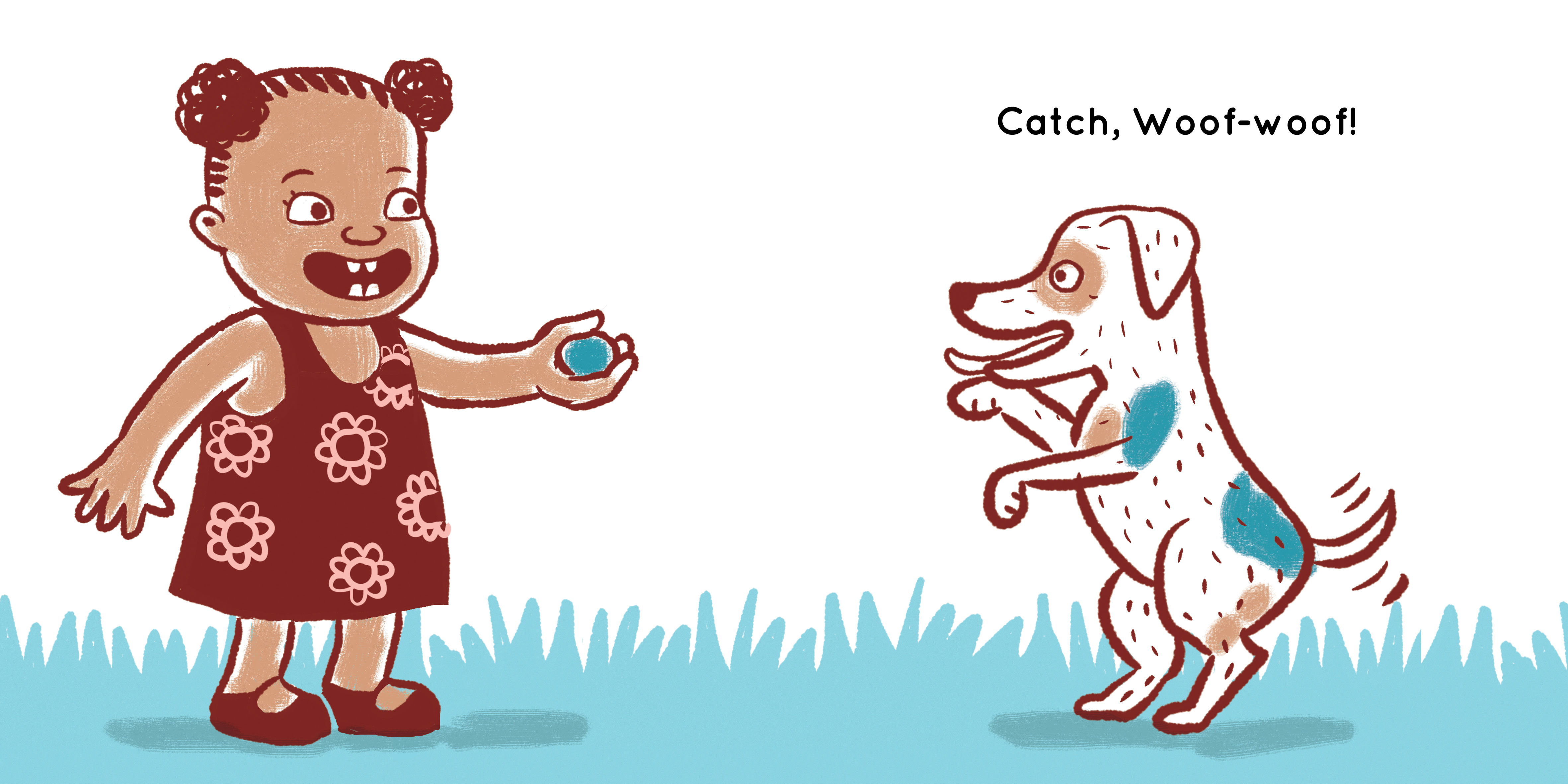 Woof-woof! — original illustrated page 13, English text included