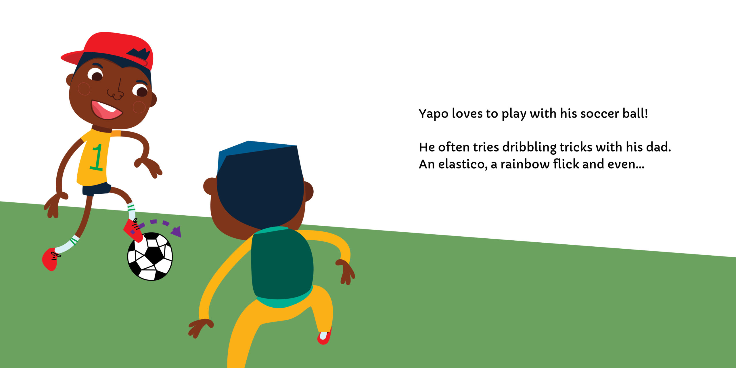 Yapo Saves The Day — original illustrated page 2, English text included