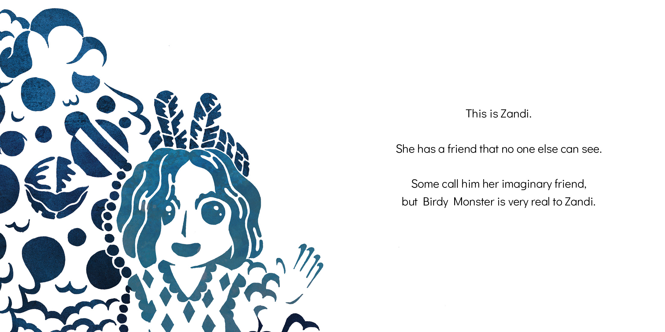 Zandi and Birdy Monster — original illustrated page 3, English text included
