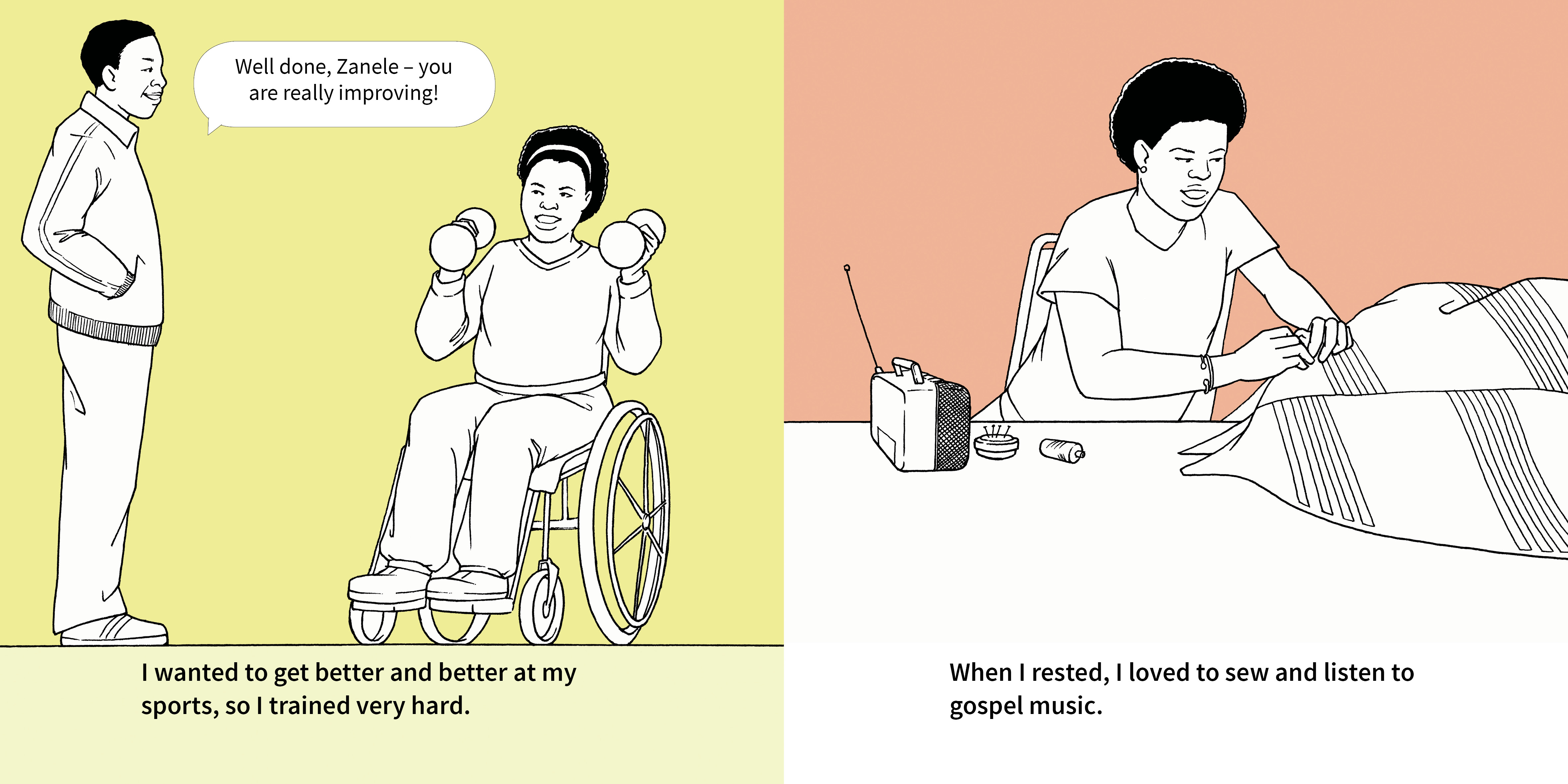 Zanele Situ: My Story — original illustrated page 7, English text included