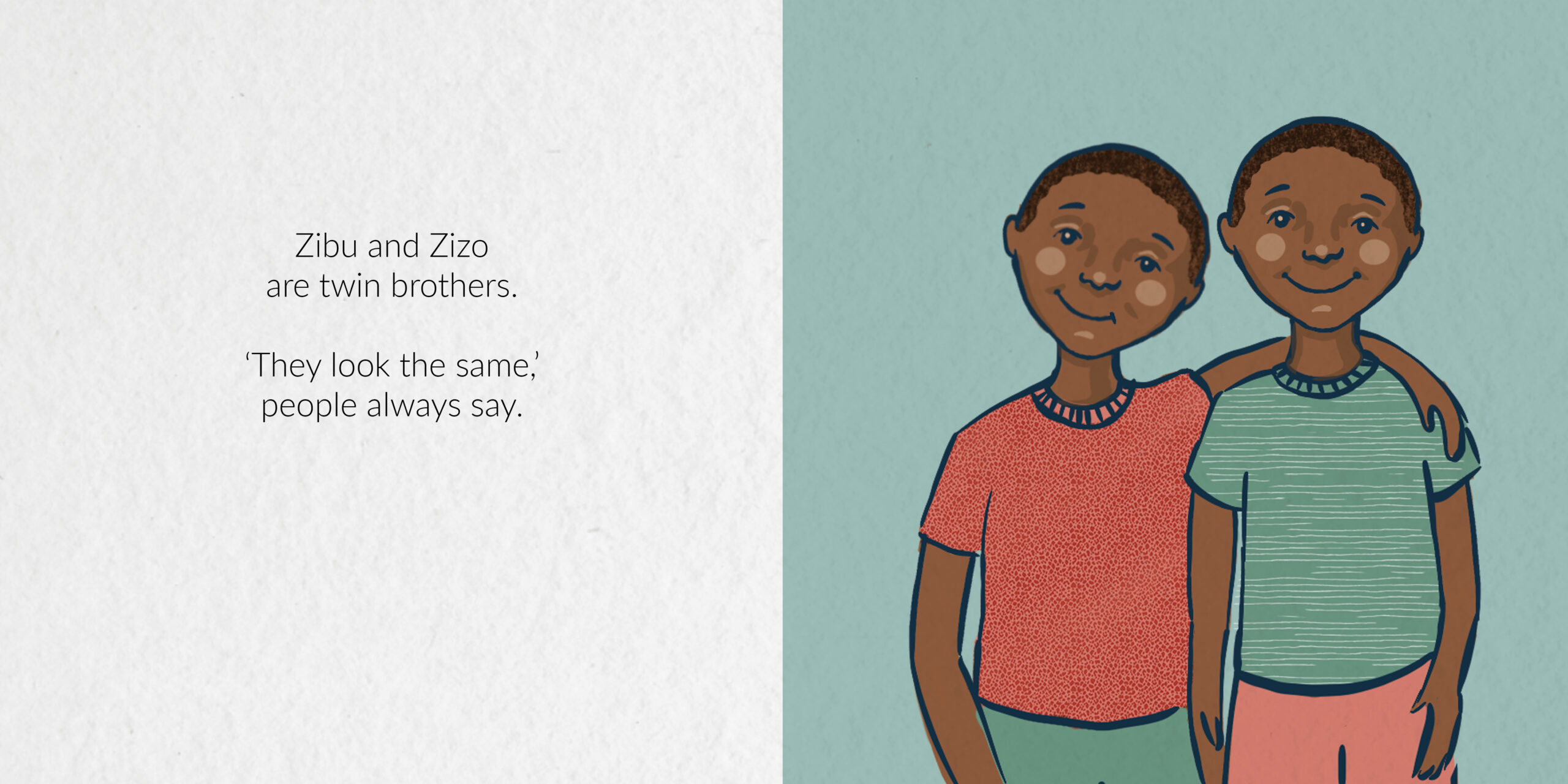 Zibu and Zizo — original illustrated page 2, English text included
