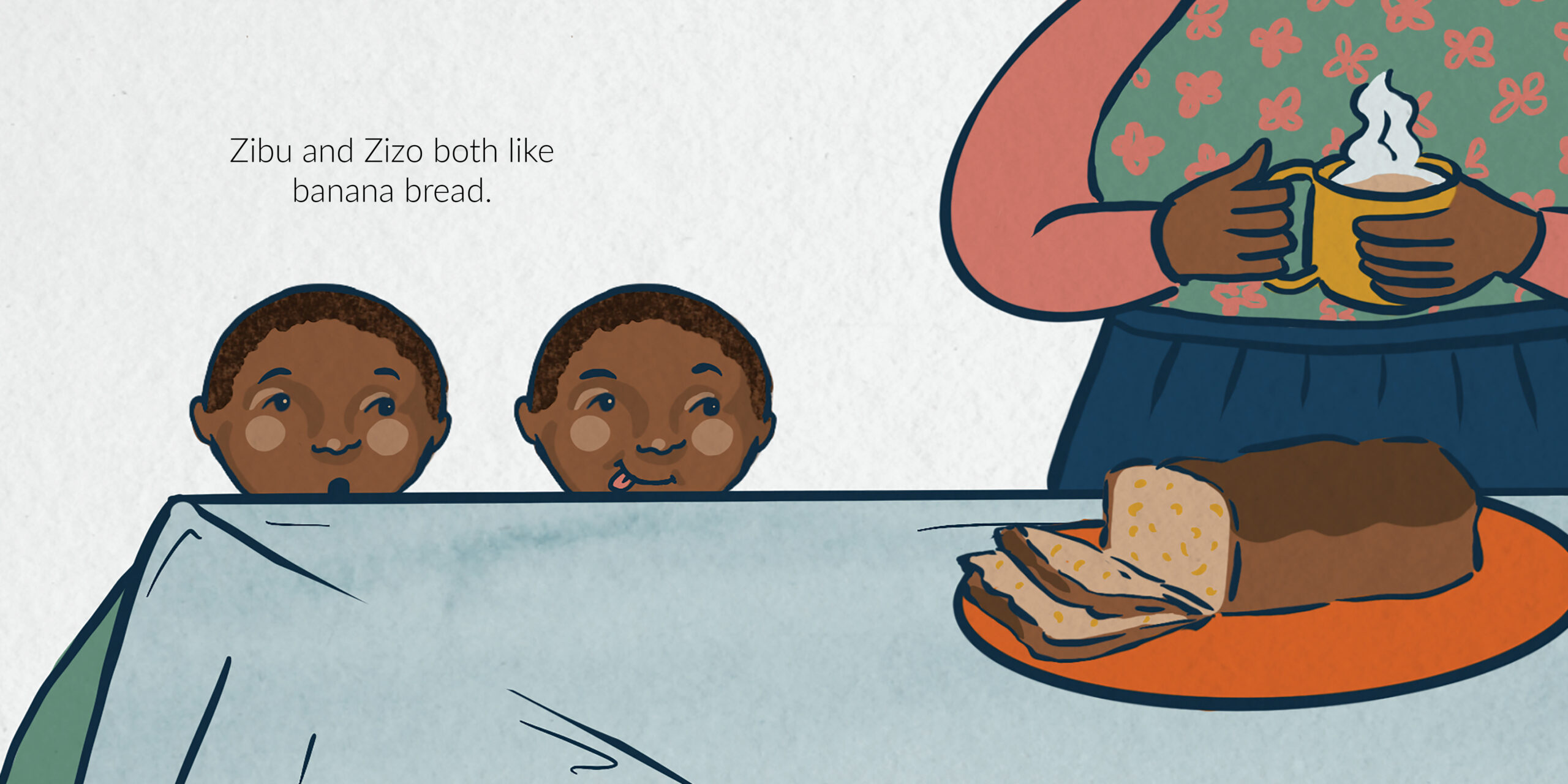 Zibu and Zizo — original illustrated page 4, English text included