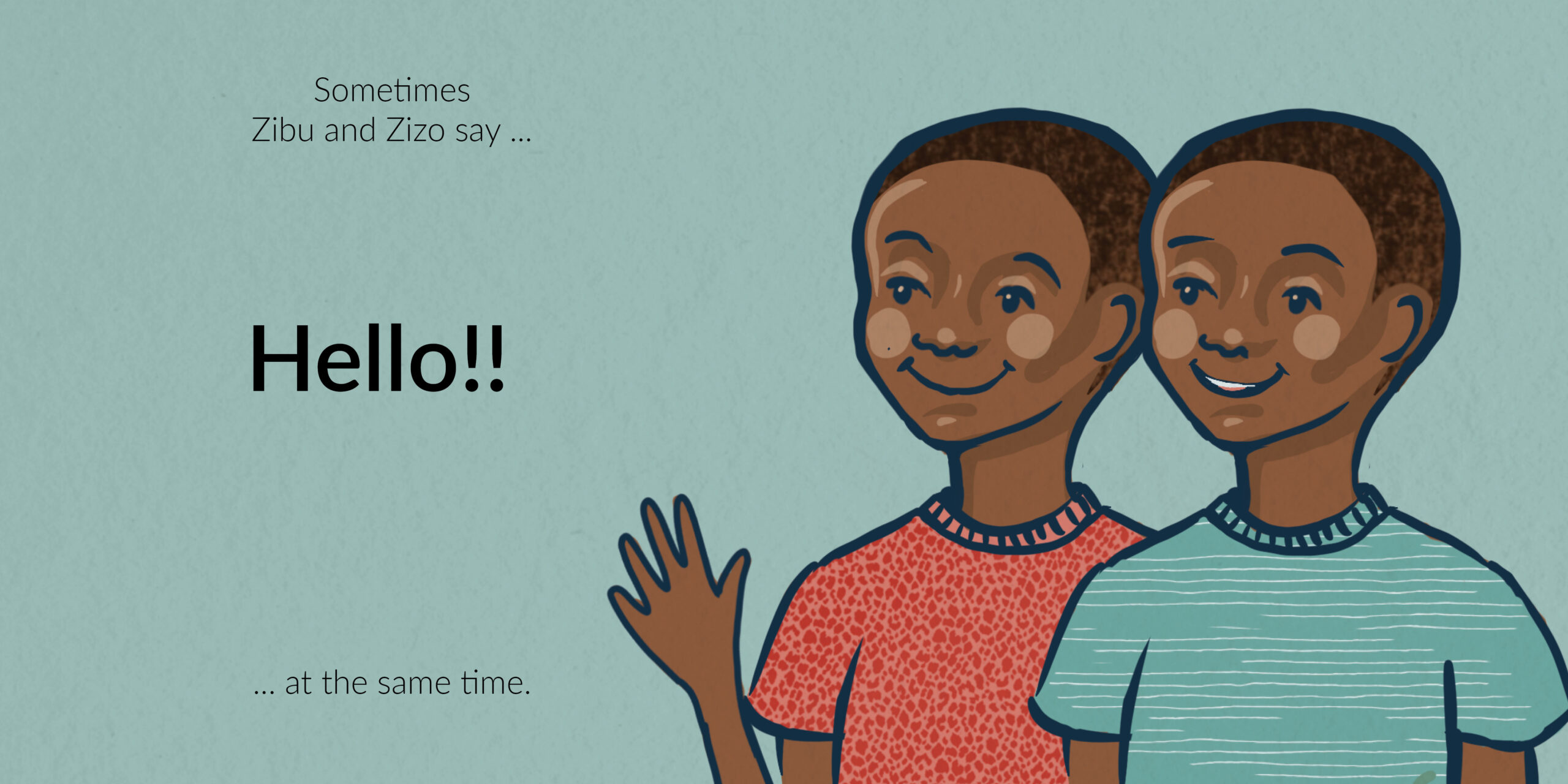 Zibu and Zizo — original illustrated page 5, English text included